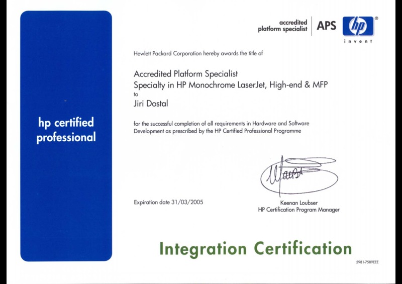 APS - HP Monochrome LaserJet, High-end & MFP (2005)